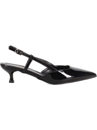 Migato Γόβες Slingback Λουστρίνι με Λεπτό Χαμηλό Τακούνι Μαύρες 100048080-014