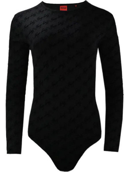 Hugo Boss Μακρυμάνικα Γυναικεία Κορμάκια Slip Μαύρα 50570394-001