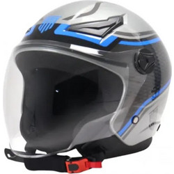 Str Fly Grey Black Blue Κράνος Μηχανής Jet 1150gr