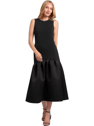 Ted Baker Lylora Midi Φόρεμα για Γάμο / Βάπτιση Μεταξωτό Μαύρο 285238