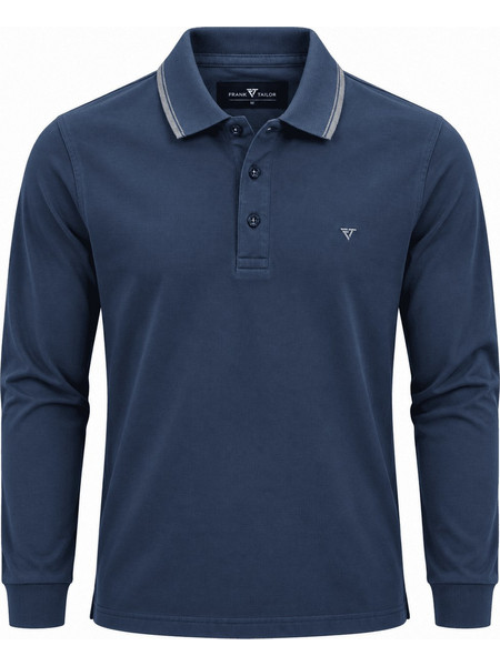 Frank Tailor Ανδρική Μπλούζα Polo Μακρυμάνικη Navy Μπλε FT812-3