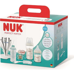 Nuk Perfect Match Starter Σετ Πλαστικά Μπιμπερό με Θηλή Σιλικόνης κατά των Κολικών 0-6m Transparent
