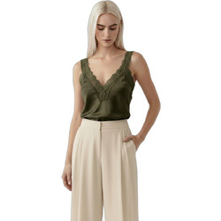 Helmi Γυναικείο Χειμερινό Lingerie Top Σατέν Χακί 58-03-101