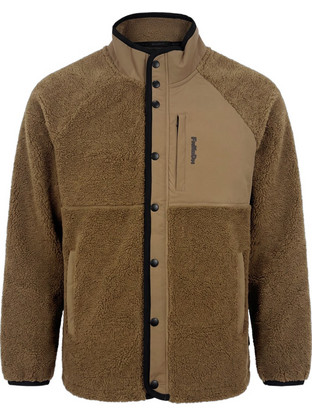 Funky Buddha Ανδρική Ζακέτα Fleece με Φερμουάρ Καφέ FBM014-071-06