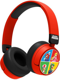 OTL Kids Super Mario And Friends Ενσύρματα & Ασύρματα Bluetooth Παιδικά Ακουστικά On Ear Κόκκινα Πολύχρωμα