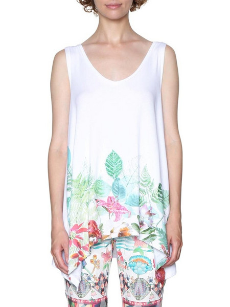 Desigual Γυναικείο Καλοκαιρινό Top Λευκό 18SWTK19-1000