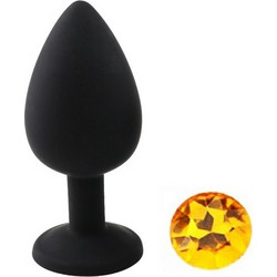 Guilty Toys Large Πρωκτική Σφήνα Diamond Plug 9cm Μαύρη Κίτρινη ES23094