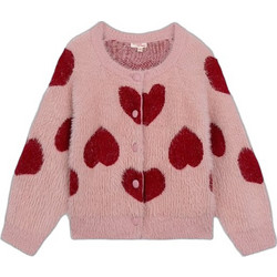 Dpam Παιδική Ζακέτα Fleece με Κουμπιά Ροζ Κόκκινη BAGOLCAR1