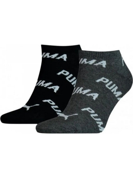 Puma Ανδρικές Κάλτσες Σοσόνια με Σχέδια Ανθρακί Μαύρες 2Pack 907947-01