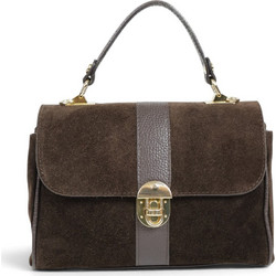 Passaggio Leather Γυναικεία Τσάντα Χειρός Σουέτ Σοκολατί 5005-KR-03