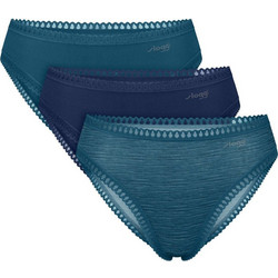 Sloggi Go Crush Βαμβακερά Γυναικεία Slip με Δαντέλα 3Pack 10219663-M024