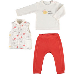 BiBaby Elephant Magic Βρεφικό Σετ Χειμωνιάτικο Μπεζ Κόκκινο 73236