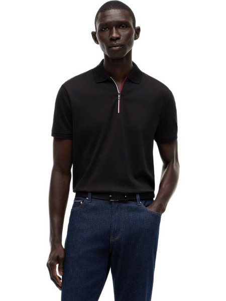 Tommy Hilfiger Ανδρική Μπλούζα Polo Κοντομάνικη Μαύρη MW0MW43269