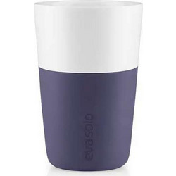 Eva Solo Marble Σετ Φλιτζάνια Latte Πορσελάνης Λευκά Μωβ 360ml 2τμχ 501116