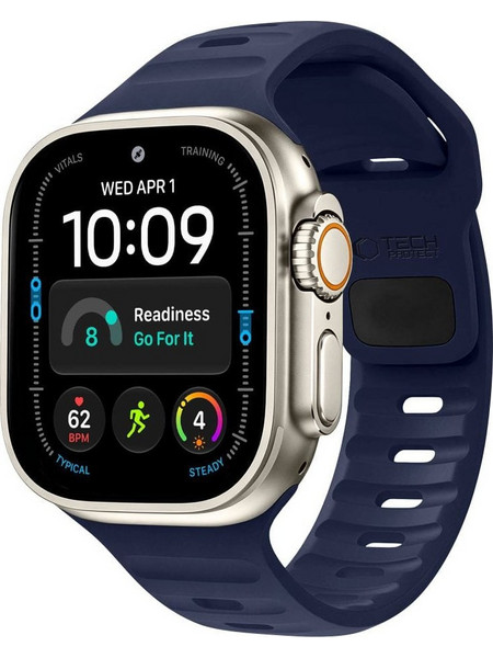 Tech-Protect Silicone Λουράκι Σιλικόνης Atlantic Blue (Apple Watch 44 / 45 / 46 / 49mm)