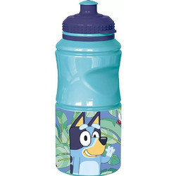 Safta Bluey Leaves Παιδικό Παγούρι Πλαστικό BPA Free με Καλαμάκι Γαλάζιο Μπλε 380ml
