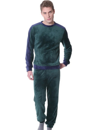 Mario Uomo Χειμωνιάτικες Ανδρικές Πιτζάμες Fleece Χακί 26651-091