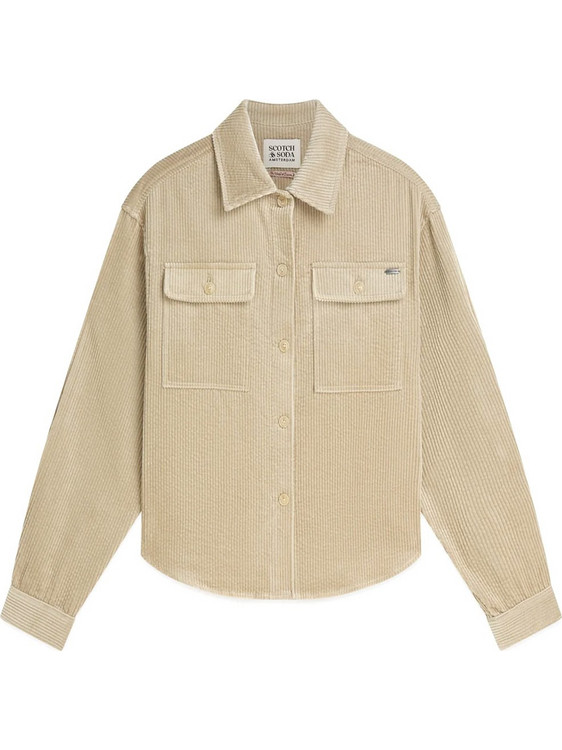 Scotch & Soda Μακρυμάνικο Γυναικείο Πουκάμισο Βαμβακερό Mονόχρωμο Εκρού U9B01730T-090