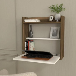 Stewe Home Γραφείο Τοίχου Ξύλινο με Βιβλιοθήκη 60x19.6x60cm STE-004380-P4380
