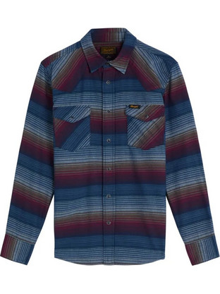 Wrangler Ανδρικό Πουκάμισο Λινό Μακρυμάνικο Κανονική Γραμμή Μπλε 112387075