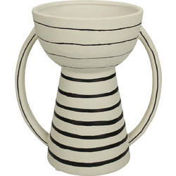 JK Home Decoration Κασπώ Εσωτερικού Χώρου Λευκό Μαύρο 17.4x12.2x18.2cm 34200079