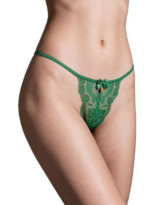 Milena By Paris Γυναικείο Sexy String με Δαντέλα Πράσινο 60128