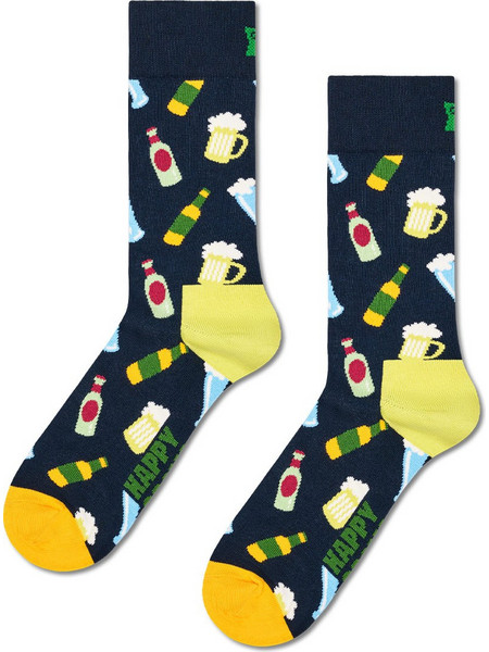 Happy Socks Best Of Luck Ανδρικές Κάλτσες Ψηλές με Σχέδια Navy Μπλε P006155