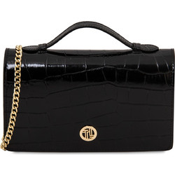 Tuscany Leather Opera Croque Γυναικείο Τσαντάκι Χειρός Δερμάτινο Μαύρο TL142668