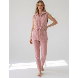 Harmony Γυναικεία Ρόμπα Χειμωνιάτικη Fleece Ροζ 411711