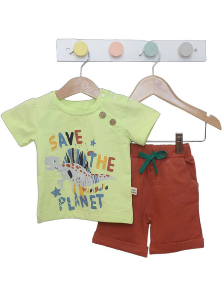 Arfie Save the Planet Βρεφικό Σετ για Αγόρι Καλοκαιρινό Lime Rusted
