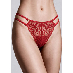 Milena By Paris Γυναικείο Sexy String με Δαντέλα Κόκκινο 6990