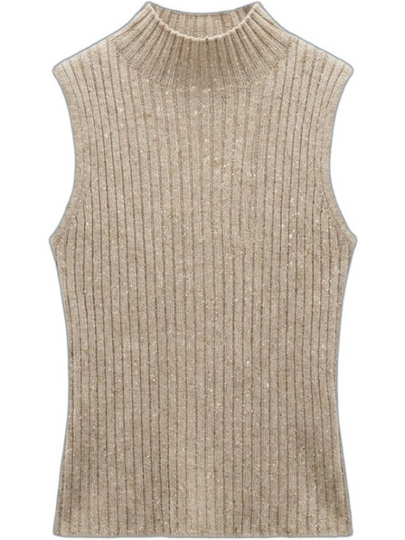 Helmi Γυναικείο Χειμερινό Crop Top Πλεκτό Μπεζ 58-03-144