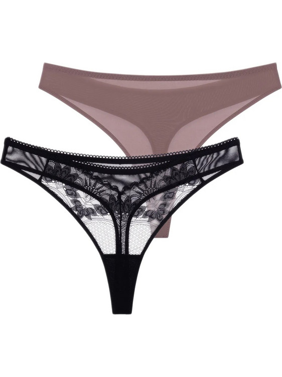 Dorina Γυναικεία String με Δαντέλα 2Pack FXTH0042LA216-2X0575