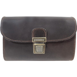 DOMLEATHERS DOMLEATHERS ΔΕΡΜΑΤΙΝΟ ΤΣΑΝΤΑΚΙ ΖΏΝΗΣ- ΩΜΟΥ (τύπου σερβιτόρου) DL704 ΣΚΟΥΡΟ ΚΑΦΕ