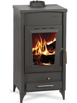 Thermiki ATS 90-10 Black Ατσάλινη Ξυλόσομπα Αερόθερμη 12kW