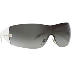 Versace VE 2054 1000/8G Γυναικεία Γυαλιά Ηλίου Μάσκα Κοκάλινα Ασημί με Μπλε Polarized Φακό