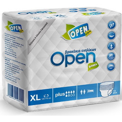 Open Care Pants Plus XLarge Πάνες Βρακάκι Ακράτειας 6 Σταγόνες 14τμχ