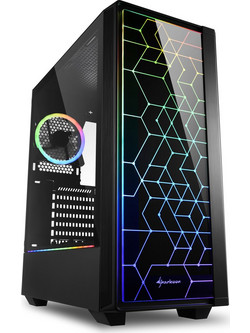 Sharkoon RGB Lit 100 Gaming Midi Tower Κουτί Υπολογιστή RGB με Πλαϊνό Παράθυρο