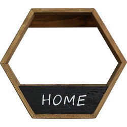 Ράφι Με Ξύλινο Εξάγωνο Πλαίσιο & Print Home 51X45 Εκ. Zaros Hg145