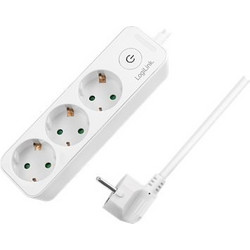 LogiLink Socket outlet 3-way with switch, 3x CEE 7/3, White (LPS244)