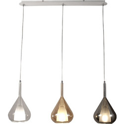 Fabas Luce Lila Κρεμαστό Φωτιστικό Οροφής Ράγα Τρίφωτο Λευκό 3481-48-297