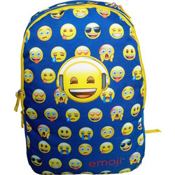 Paxos Emoji Little Faces Σχολική Τσάντα Πλάτης Γυμνασίου - Λυκείου Μπλε 167951
