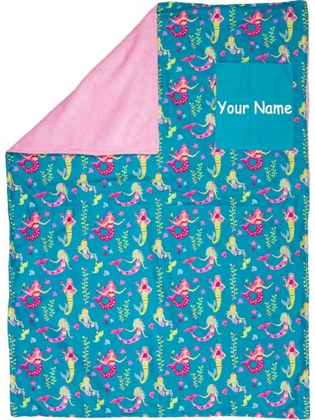 Stephen Joseph All Over Print Mermaid Κουβέρτα Αγκαλιάς Fleece 92x127 Μπλε Ροζ