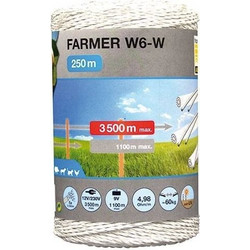 Κορδόνι Ηλεκτρικής Περίφραξης Copele Farmer W6 w / 250m Κατάλληλο για ζώα μικρού σωματικού βάρους ή ζώα με εκπαίδευση και γνώση του ηλεκτρικού φράχτη