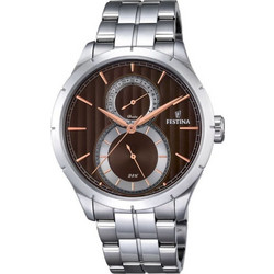 Festina Retro Ανδρικό Ρολόι Χρονογράφος με Ασημί Μεταλλικό Μπρασελέ F16891/5