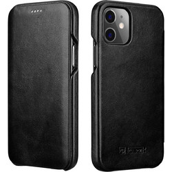 iCarer Vintage Series Curved Edge Folio Δερμάτινη Θήκη Black (iPhone 12 mini)