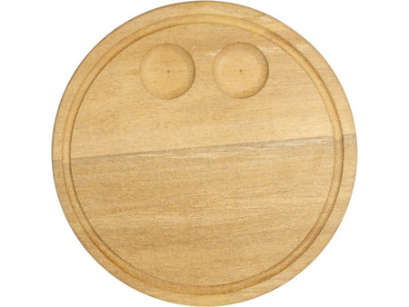Ξύλινο Πιάτο με Λούκι και 2 Θέσειs Φ30 cm c372339