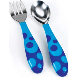 Munchkin Toddler Fork & Spoon Σετ Βρεφικό Πιρούνι & Κουτάλι από Ανοξείδωτο Ατσάλι 12m+ Μπλε 2τμχ