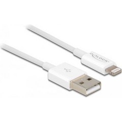 Delock USB Data And Power Cable For iPhone, iPad, iPod, 15cm, White (83001)