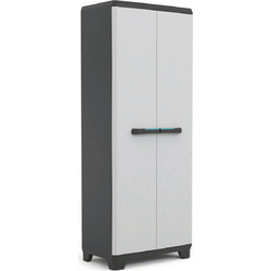 Keter Linear Kis High Δίφυλλη Πλαστική Ντουλάπα Εξωτερικού Χώρου Γκρι 68x39x173cm 26.20032
